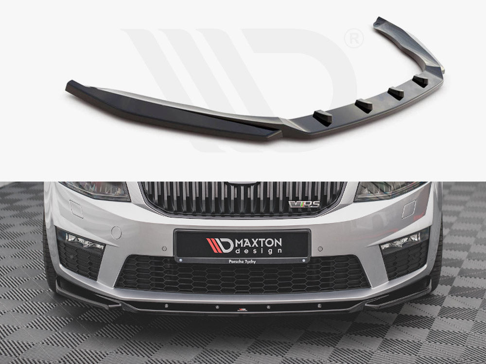 Maxton Design SK-OC-3-RS-FD4T Front Splitter V.4 Skoda Octavia Rs MK3 (2013-2016) | Duco Car Parts UK Car Parts