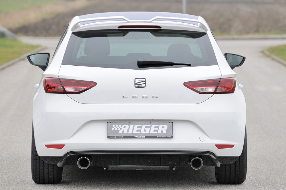 Rieger 00088090 SEAT 5F Leon Rear Diffuser for Sport Tailpipe Left & Right - Glossy Black