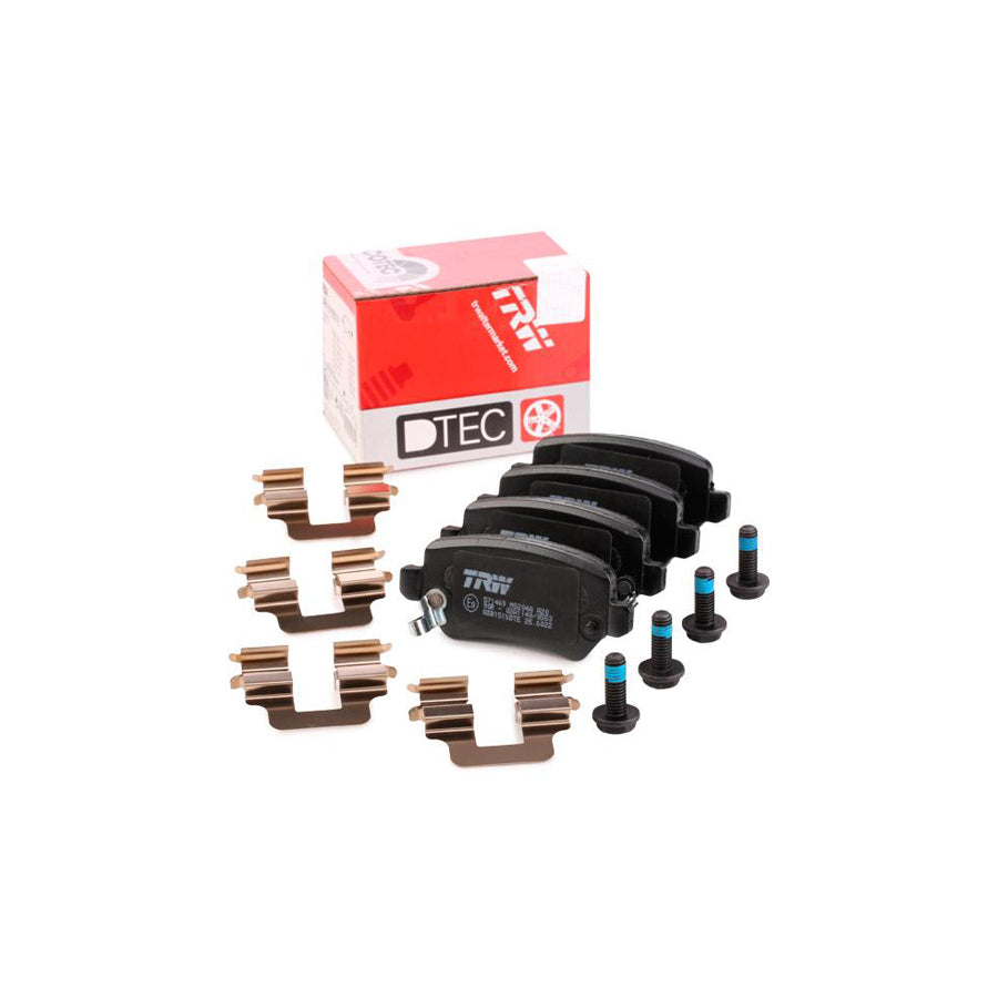 TRW Dtec Cotec Gdb1515Dte Brake Pad Set With Acoustic Wear Warning With Brake Caliper Screws With Accessories