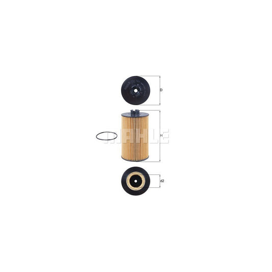MAHLE ORIGINAL OX 161D Oil Filter Filter Insert