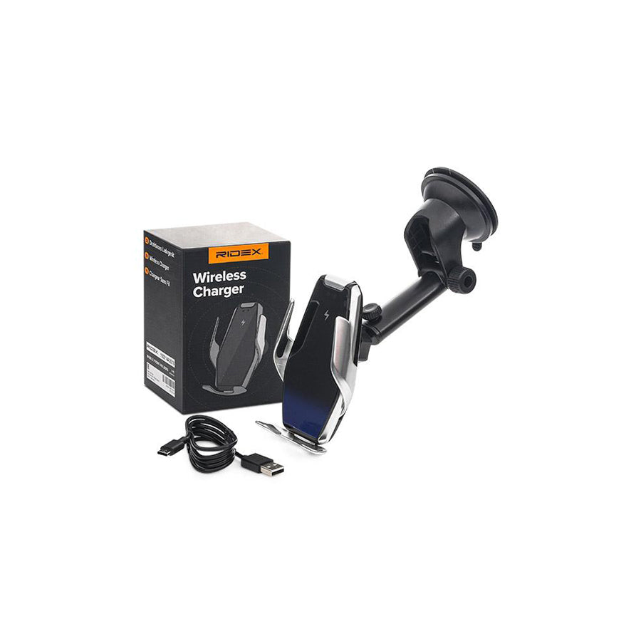 RIDEX 100014A0018 Car phone holder with ball joint, windscreen, with USB plug (type C), universal 360?