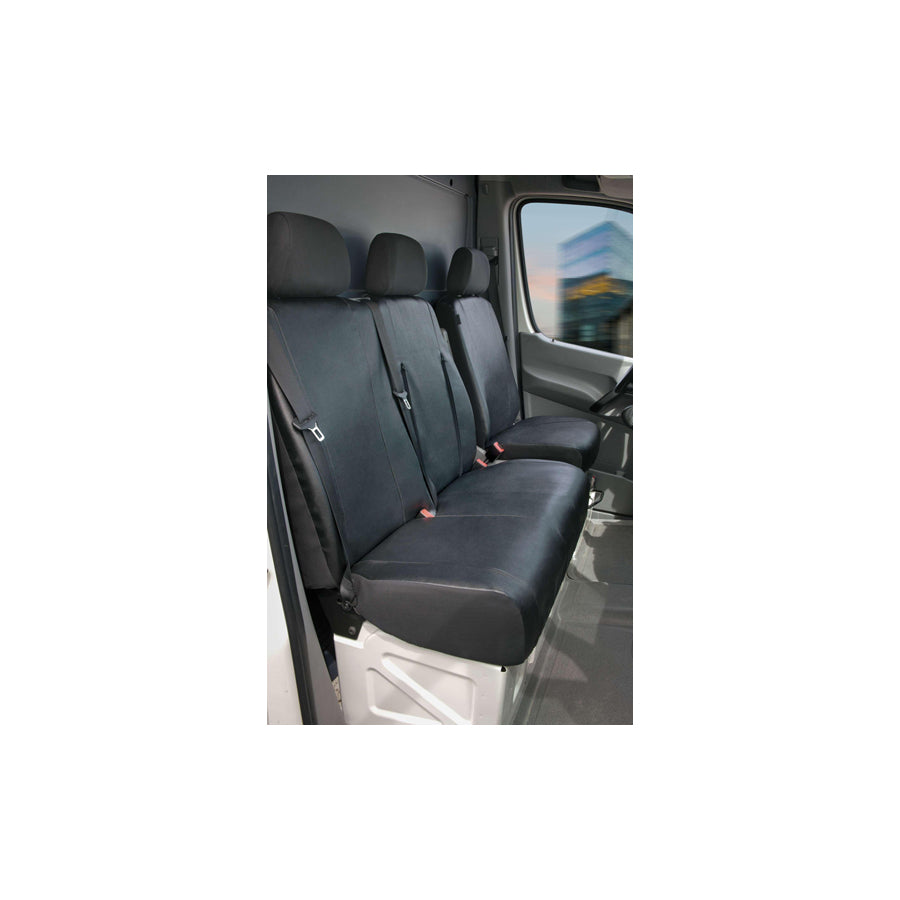 WALSER 11476 Car seat cover Black, Leatherette, Polyester, Front
