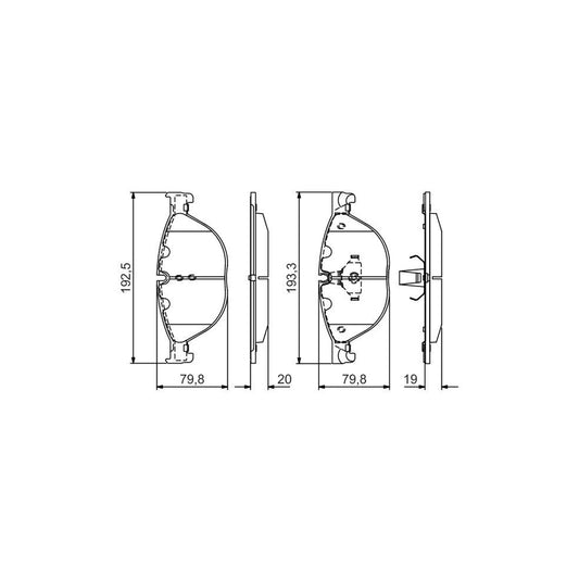 Bosch 0986495439 Brake Pad Set Excl Wear Warning Contact With Anti Squeak Plate With Mounting Manual With Piston Clip BP2071