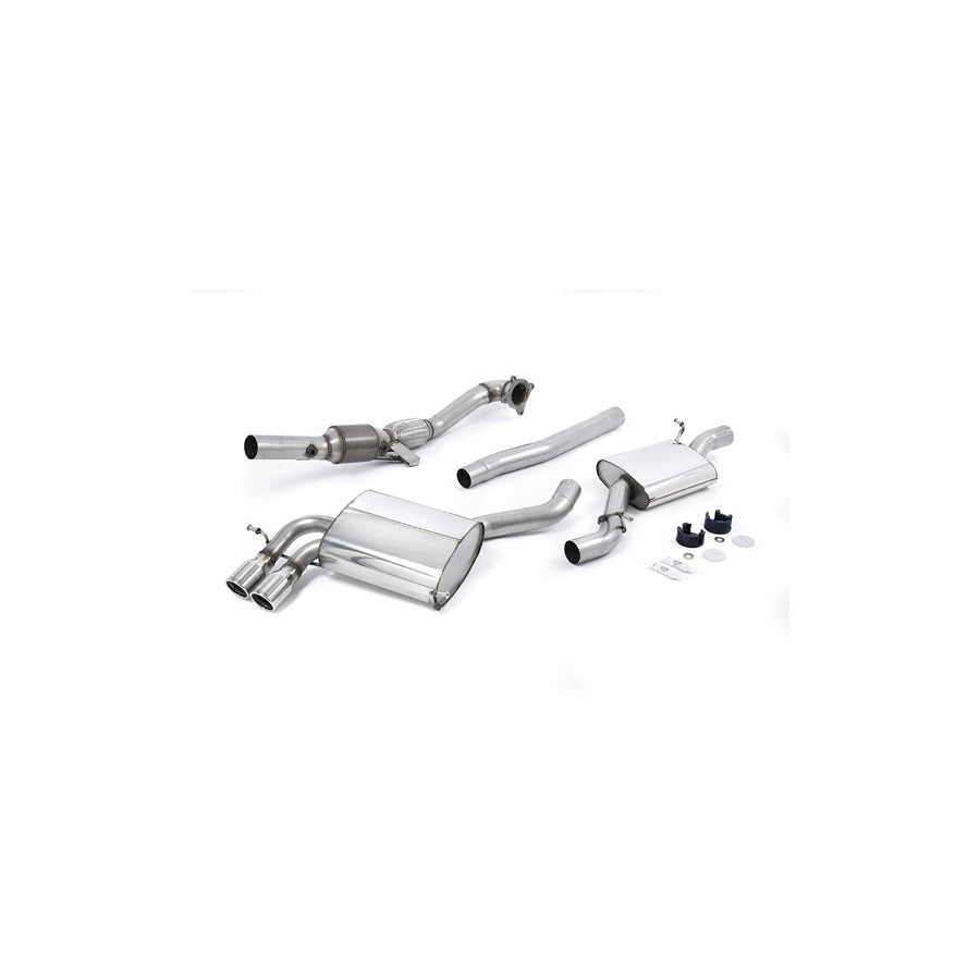 MillTek Audi Resonated Turbo Cat-Back Exhaust System With Hi-Flow Sports Catalyst