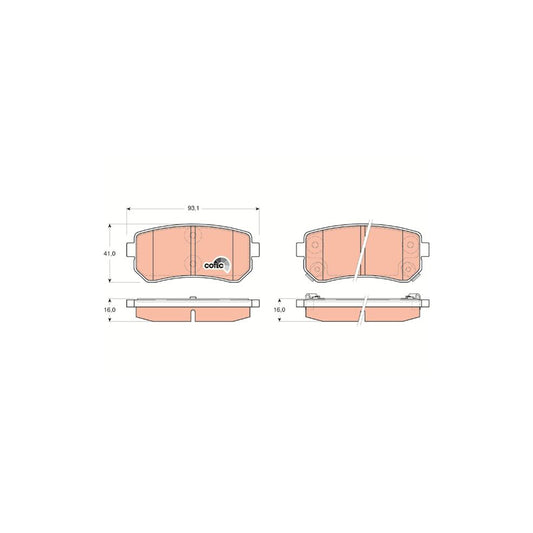 TRW Cotec Gdb3451 Brake Pad Set With Acoustic Wear Warning