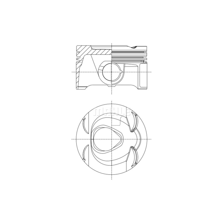 MAHLE ORIGINAL 001 PI 00164 000 Piston 82,0 mm, without cooling duct