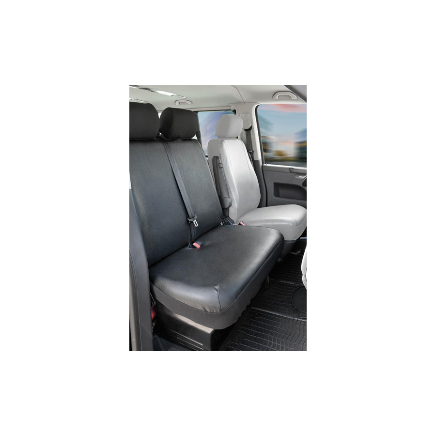 WALSER 11471 Car seat cover for VW TRANSPORTER Black, Leatherette, Polyester, Front