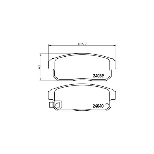 Hella 8DB 355 010 891 Brake Pad Set For Mazda Rx 8 Se Fe With Acoustic Wear Warning