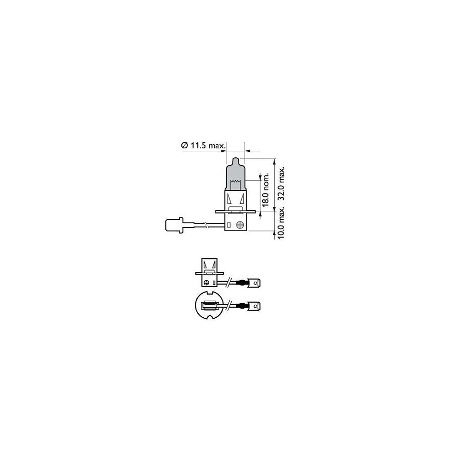 PHILIPS 12336WVUB1 Bulb, spotlight H3 12V 55W PK22s Halogen