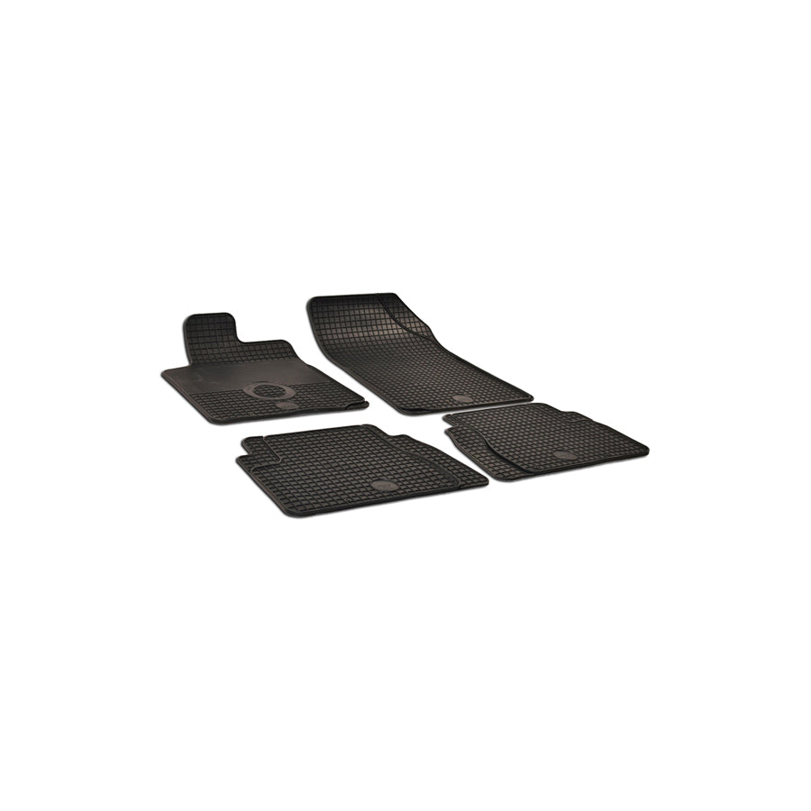 WALSER 50330 Floor mat set Elastomer, Front and Rear, Quantity: 4, Black