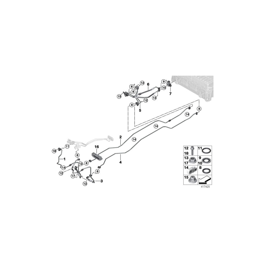 Genuine BMW 64509252999 F15 Pressure Pipe, Rear (Inc. X5 40eX) | Duco Car Parts UK Car Parts