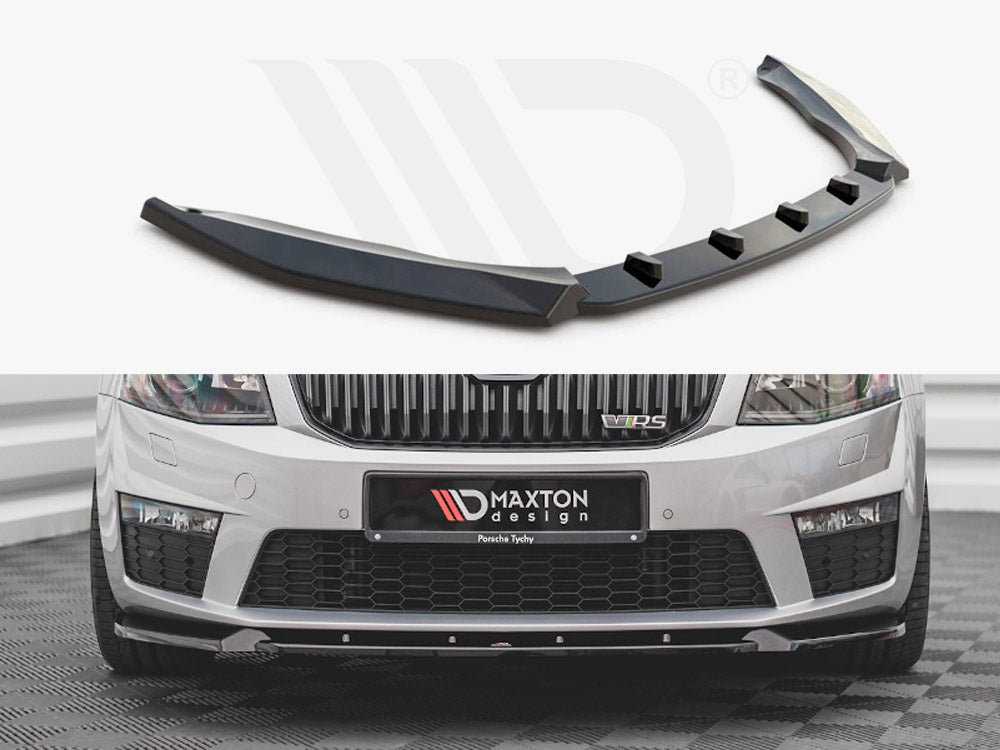 Maxton Design SK-OC-3-RS-FD3T Front Splitter V.3 Skoda Octavia Rs MK3 (2013-2016) | Duco Car Parts UK Car Parts