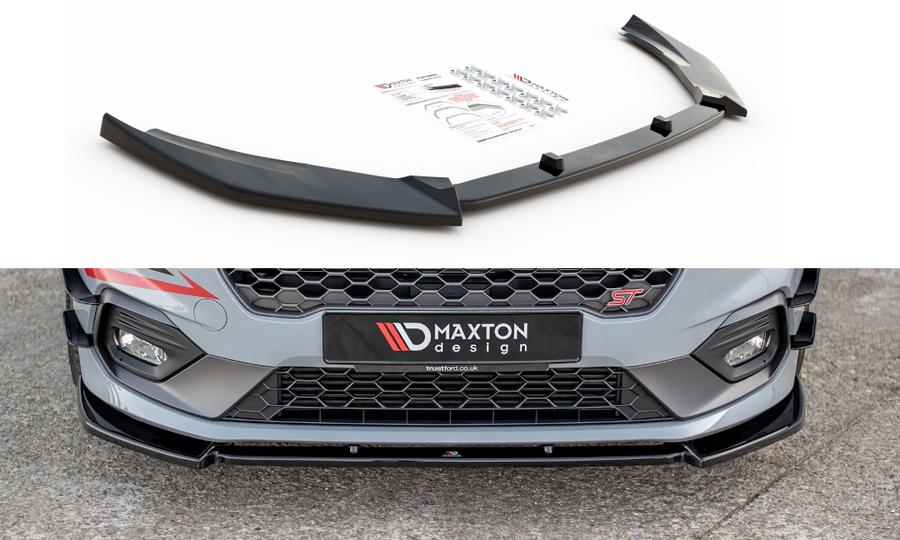 Maxton Design FO-FI-8-ST-FD4T Front Splitter V.7 Ford Fiesta ST / ST-Line MK8 | Duco Car Parts UK Car Parts