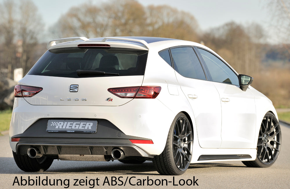 Rieger 00088089 SEAT 5F Leon FR Rear Diffuser for Sport Tailpipe Left & Right - Glossy Black
