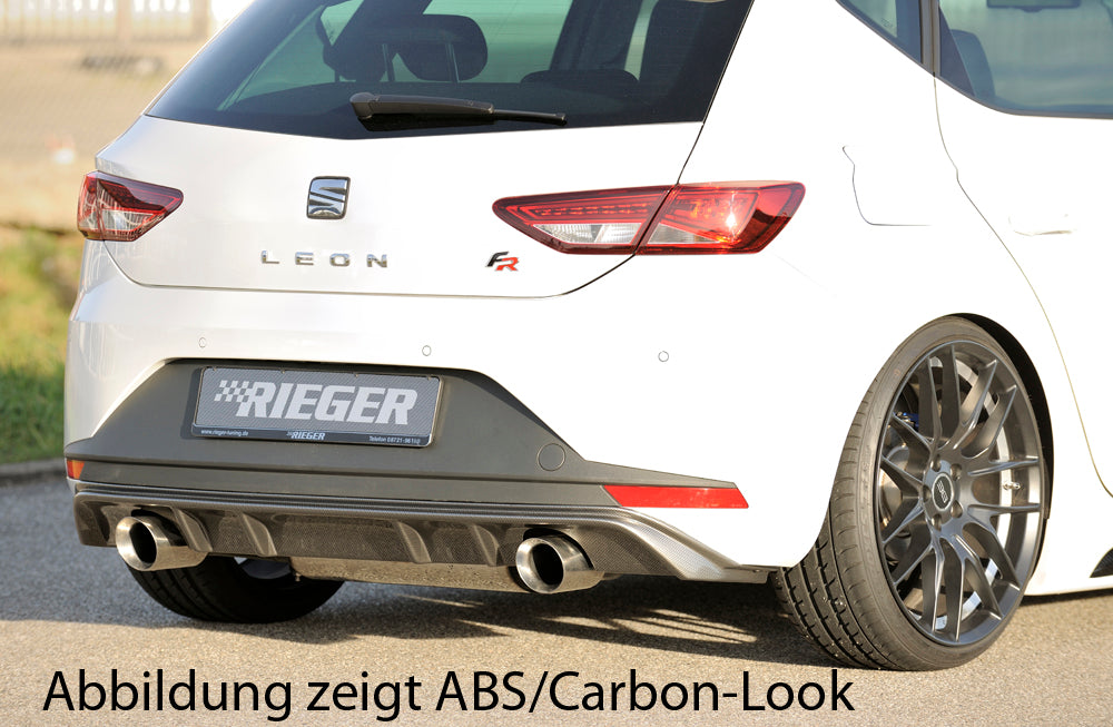Rieger 00088089 SEAT 5F Leon FR Rear Diffuser for Sport Tailpipe Left & Right - Glossy Black