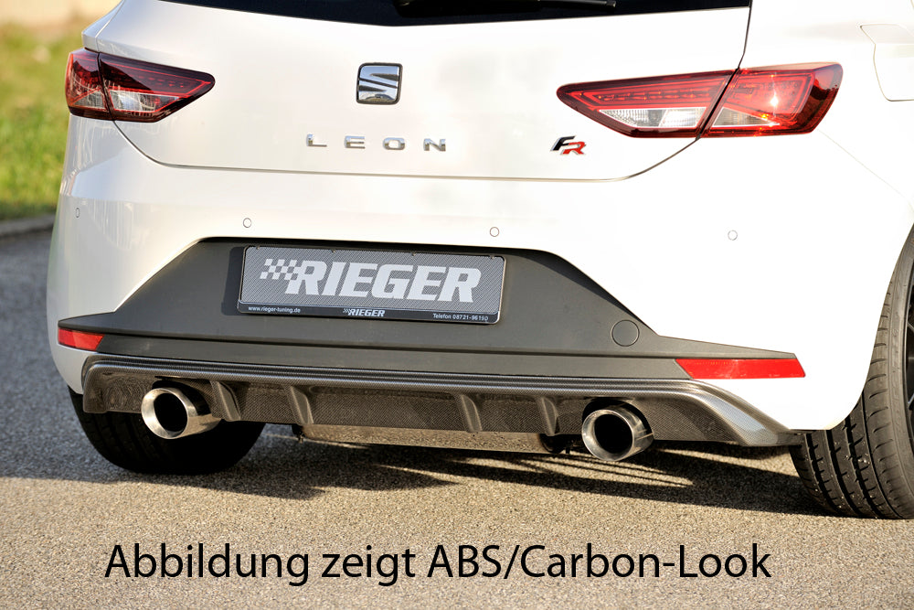 Rieger 00088089 SEAT 5F Leon FR Rear Diffuser for Sport Tailpipe Left & Right - Glossy Black
