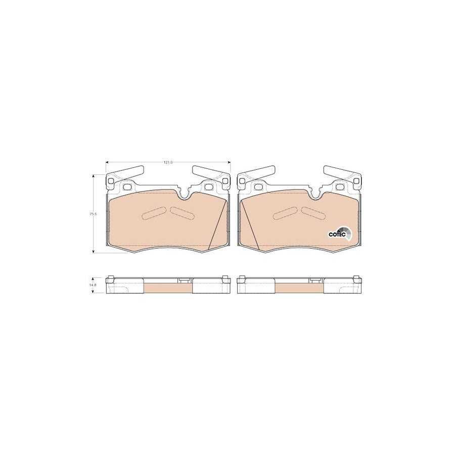 TRW Cotec Gdb1948 Brake Pad Set Prepared For Wear Indicator