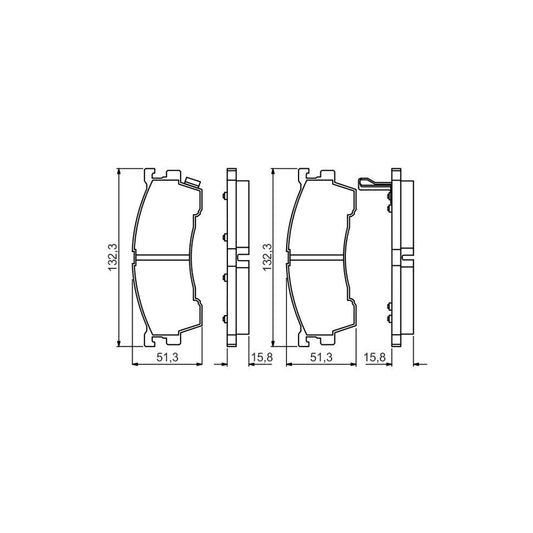 Bosch 0986495265 Brake Pad Set With Acoustic Wear Warning BP1569