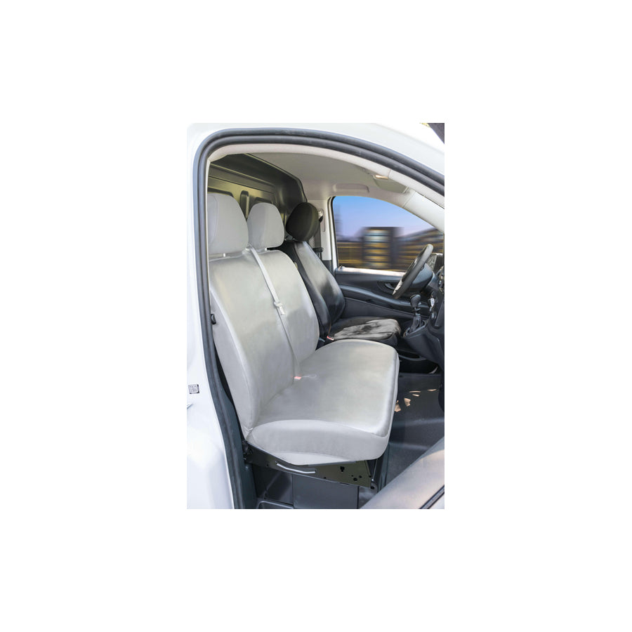 WALSER 11533 Car seat cover suitable for MERCEDES-BENZ V-Class (W447) Black, Leatherette, Polyester, Front