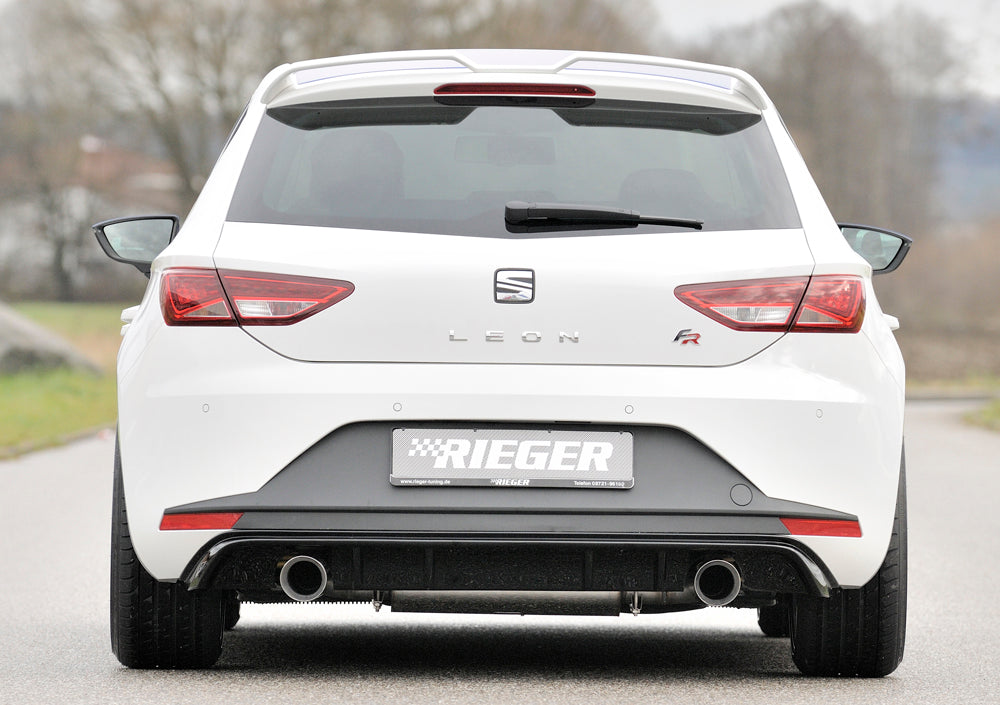Rieger 00088089 SEAT 5F Leon FR Rear Diffuser for Sport Tailpipe Left & Right - Glossy Black