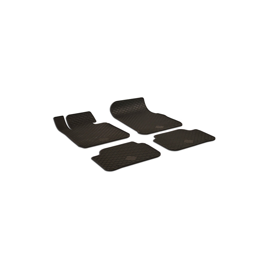 WALSER Tailored 50745 Floor mat set for BMW 1 Hatchback (F20) Elastomer, Front and Rear, Quantity: 4, Black