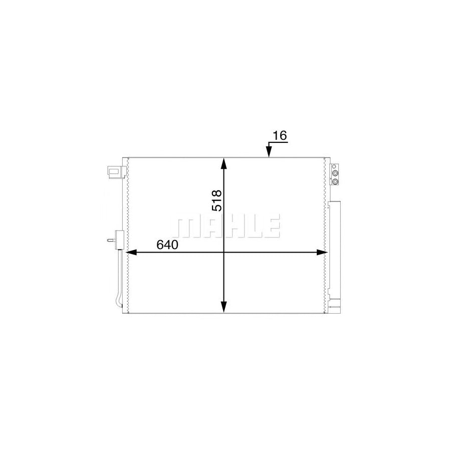MAHLE ORIGINAL AC 45 000S Air conditioning condenser with dryer