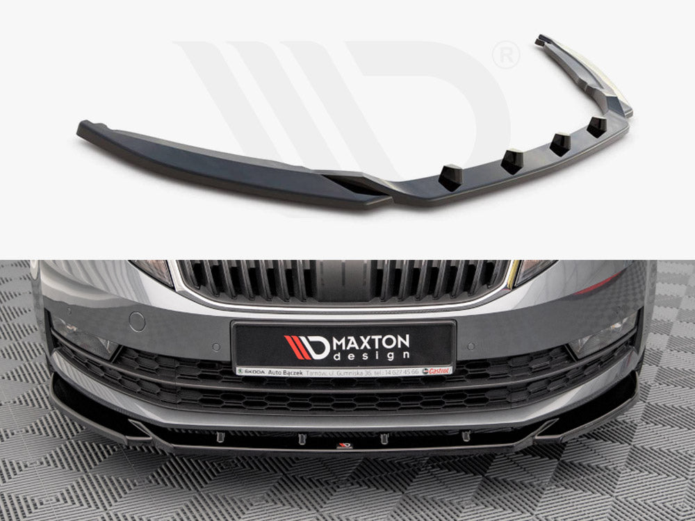 Maxton Design SK-OC-3F-FD2T Front Splitter V.2 Skoda Octavia MK3 Facelift (2016-2020) | Duco Car Parts UK Car Parts