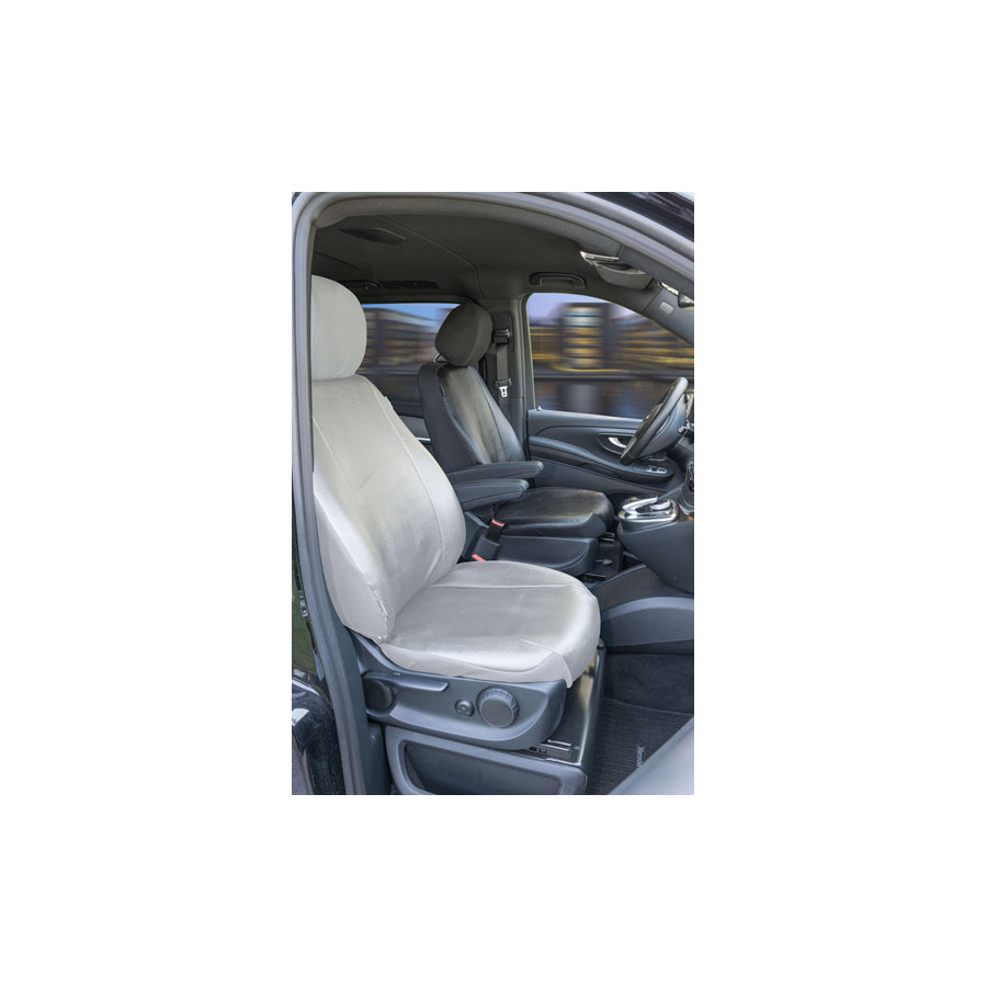 WALSER 11529 Car seat cover Black, Leatherette, Polyester, Front
