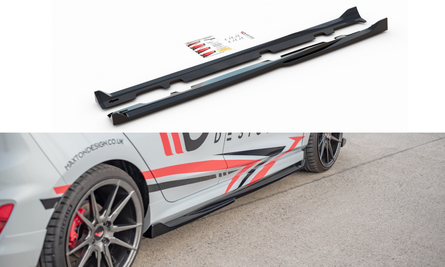 Maxton Design FO-FI-8-ST-SD3T Side Skirts Diffusers V.4 Ford Fiesta ST / ST-Line MK8 | Duco Car Parts UK Car Parts
