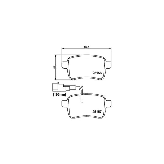 Hella 8DB 355 015 541 Brake Pad Set With Integrated Wear Warning Contact