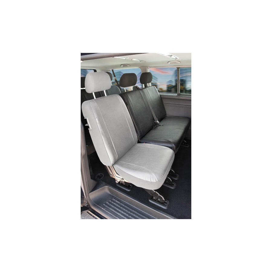 WALSER 11521 Car seat cover for VW TRANSPORTER Black/Grey, Leatherette, Polyester, Rear