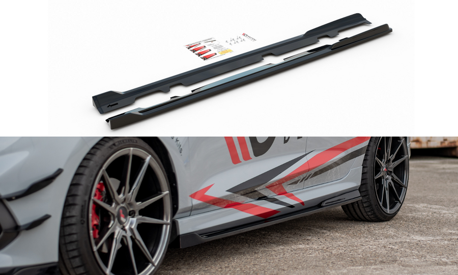 Maxton Design FO-FI-8-ST-SD2T Side Skirts Diffusers V.3 Ford Fiesta ST / ST-Line MK8 | Duco Car Parts UK Car Parts