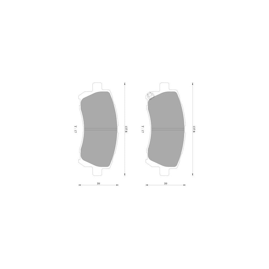 Bosch 0986Ab2324 Brake Pad Set With Acoustic Wear Warning BP2324N