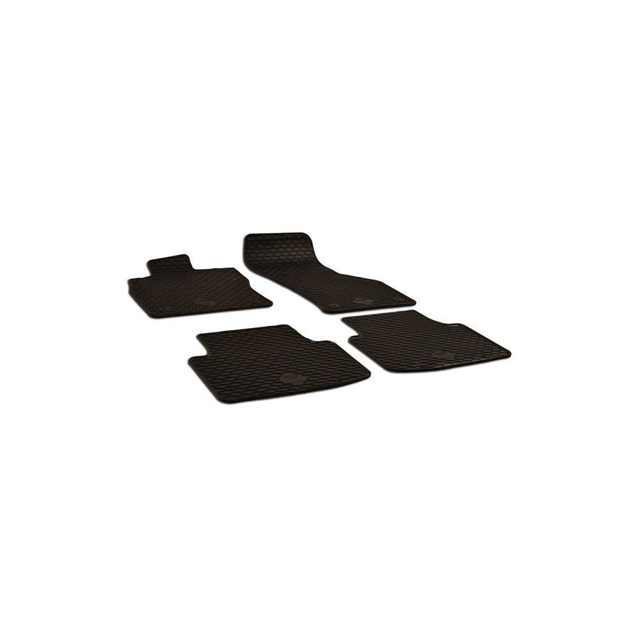 WALSER Tailored 50809 Floor mat set for VW PASSAT Elastomer, Front and Rear, Quantity: 4, Black