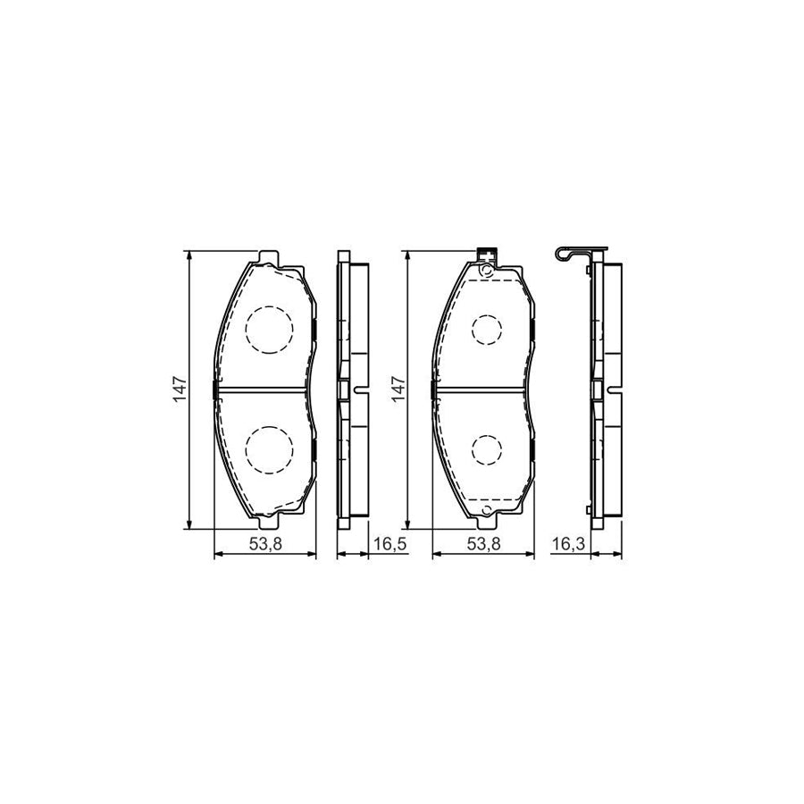 Bosch 0986495065 Brake Pad Set With Acoustic Wear Warning With Mounting Manual BP1492