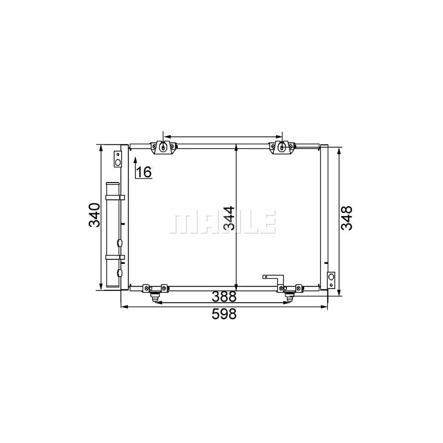 MAHLE ORIGINAL AC 260 000S Air conditioning condenser for TOYOTA AVENSIS with dryer