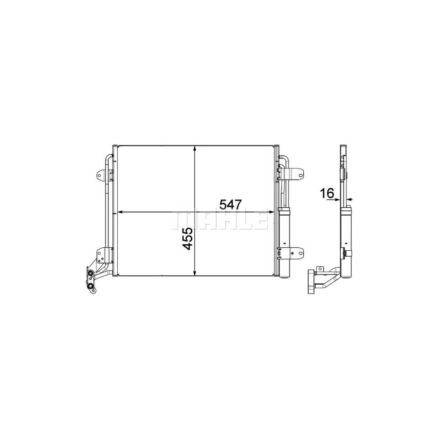 MAHLE ORIGINAL AC 454 000P Air conditioning condenser for VW TIGUAN with dryer