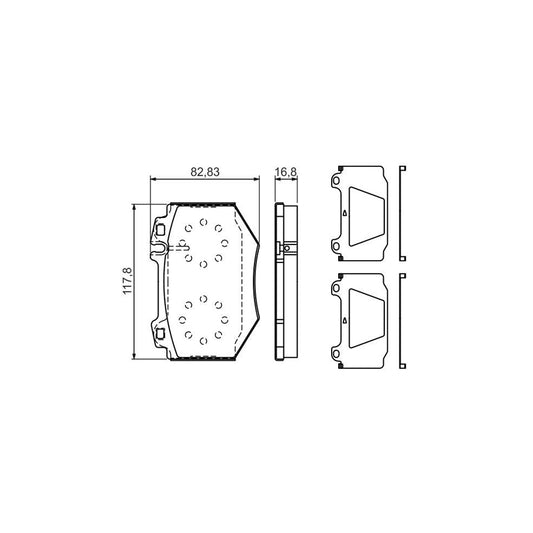 Bosch 0986494352 Brake Pad Set Suitable For Mercedes Benz S Class Saloon W220 With Anti Squeak Plate With Mounting Manual BP1260