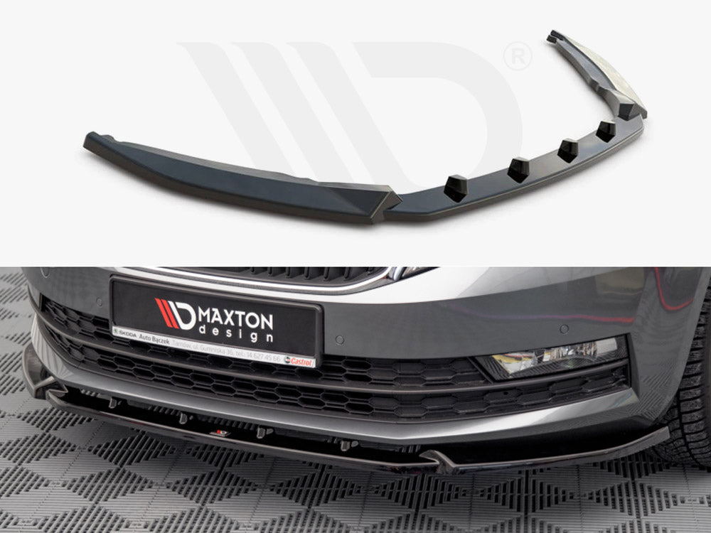 Maxton Design SK-OC-3F-FD1T Front Splitter V.1 Skoda Octavia MK3 Facelift (2016-2020) | Duco Car Parts UK Car Parts