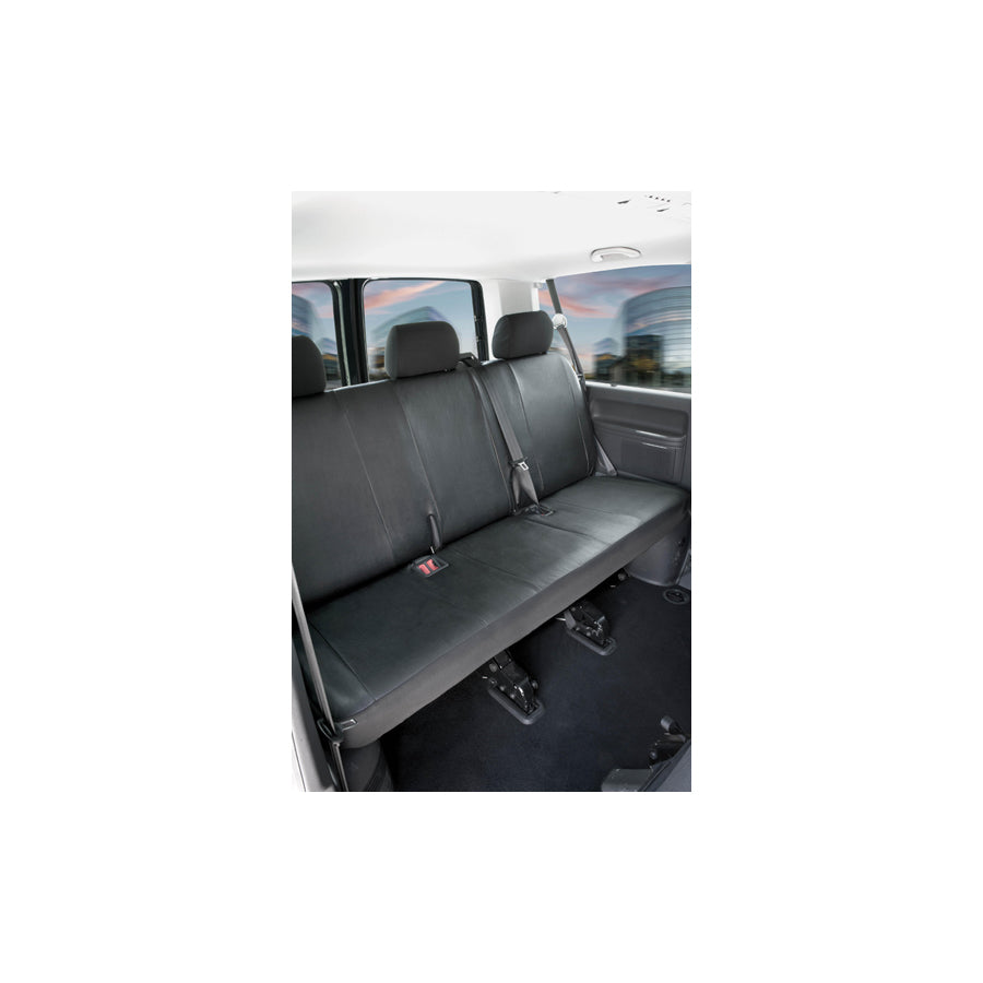 WALSER 11518 Car seat cover for VW TRANSPORTER Black, Leatherette, Polyester, Rear