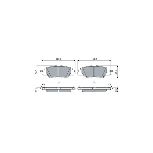 Bosch 0986460006 Brake Pad Set For Mazda Cx 5 With Anti Squeak Plate With Mounting Manual BP2625