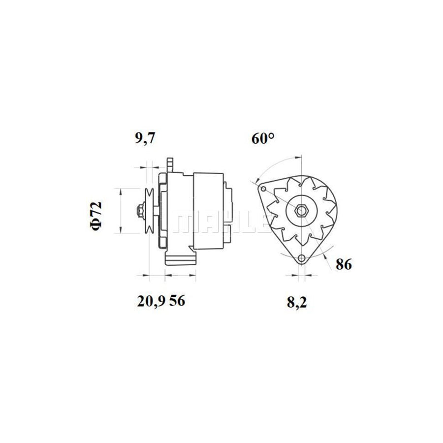 MAHLE ORIGINAL ACP 55 Compressor, air conditioning PAG 46, Refrigerant: R 134a, with seal ring