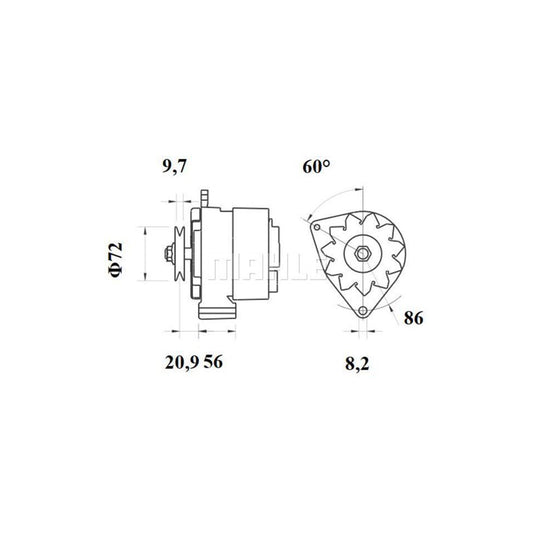 MAHLE ORIGINAL ACP 55 Compressor, air conditioning PAG 46, Refrigerant: R 134a, with seal ring