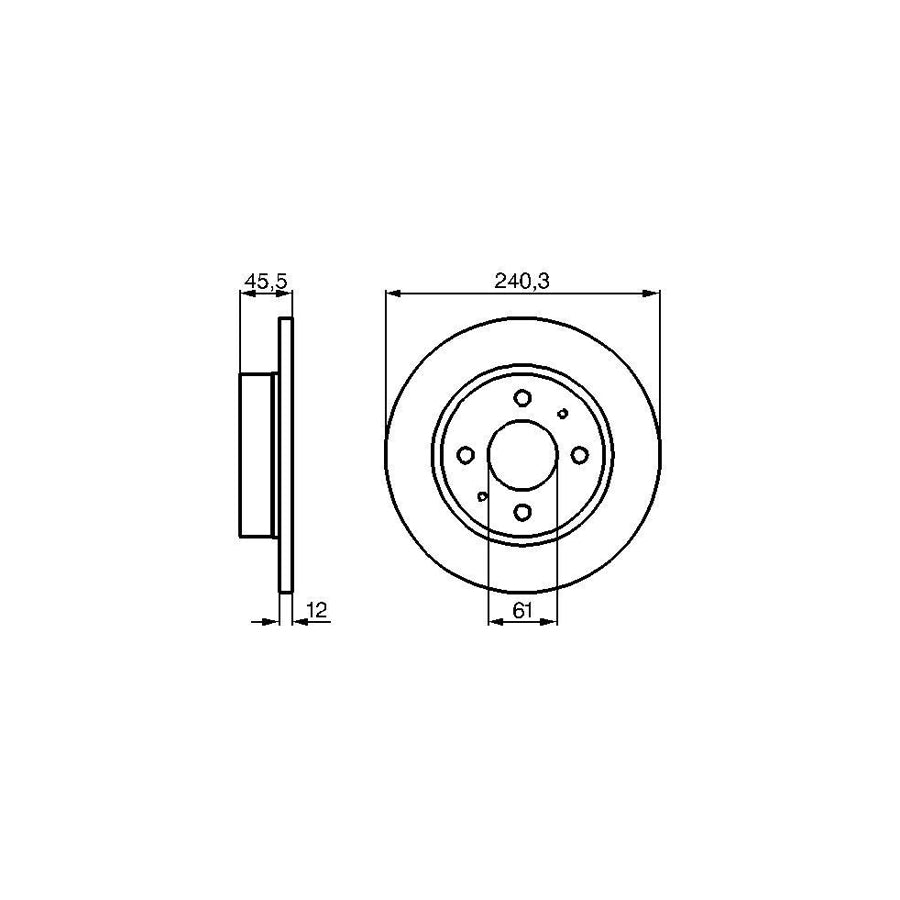 BOSCH 0 986 478 368 Brake Disc Solid Oiled