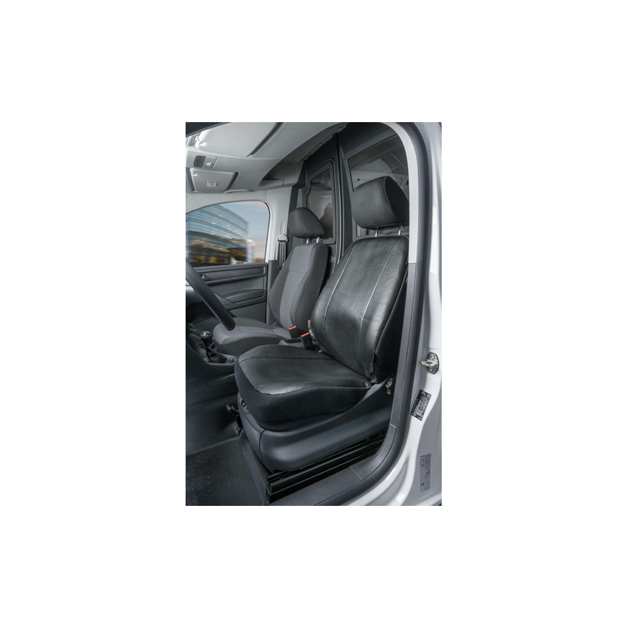 WALSER 11517 Car seat cover for VW CADDY Black, Leatherette, Front