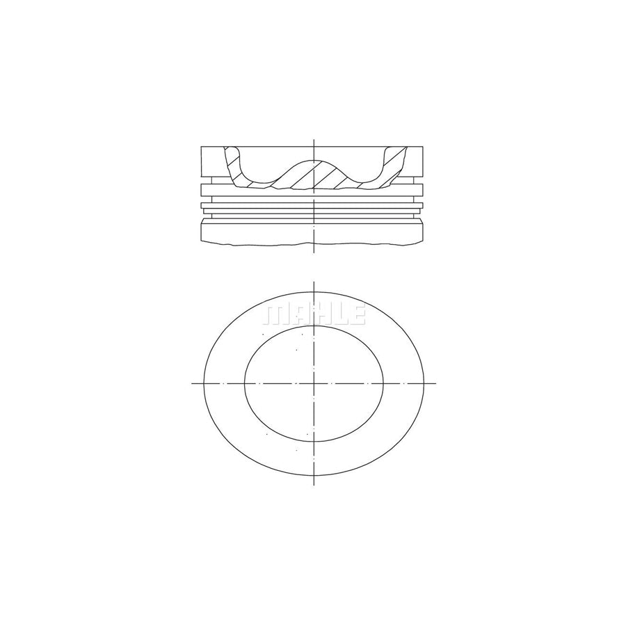 MAHLE ORIGINAL 011 PI 00109 002 Piston 83,5 mm, with cooling duct, with piston ring carrier