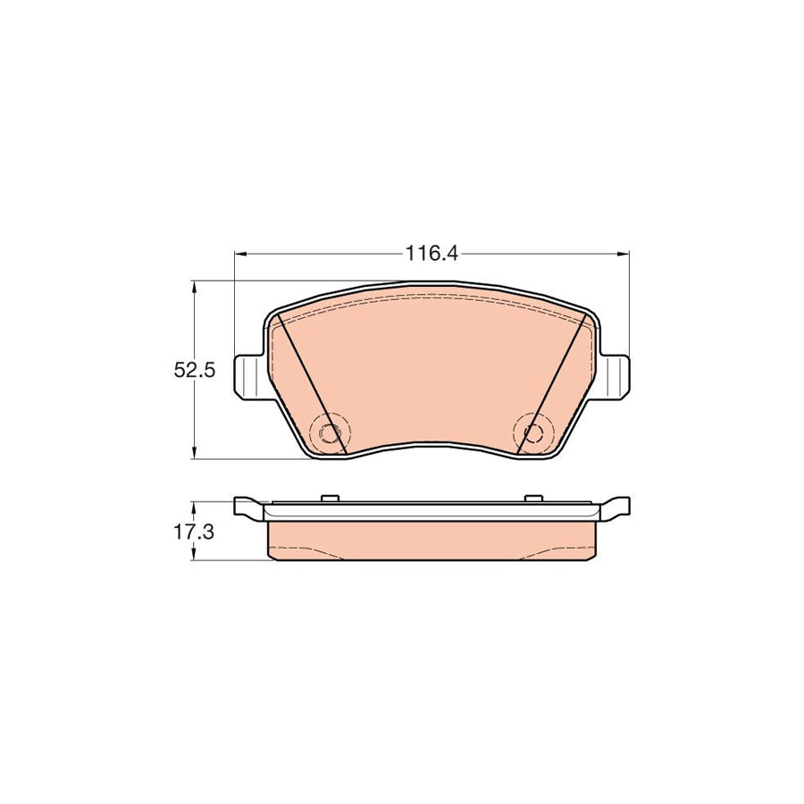 TRW Gdb2017 Brake Pad Set Not Prepared For Wear Indicator