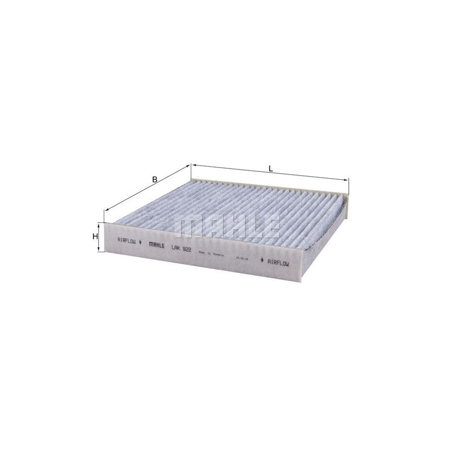 MAHLE ORIGINAL LAK 922 Pollen filter Activated Carbon Filter