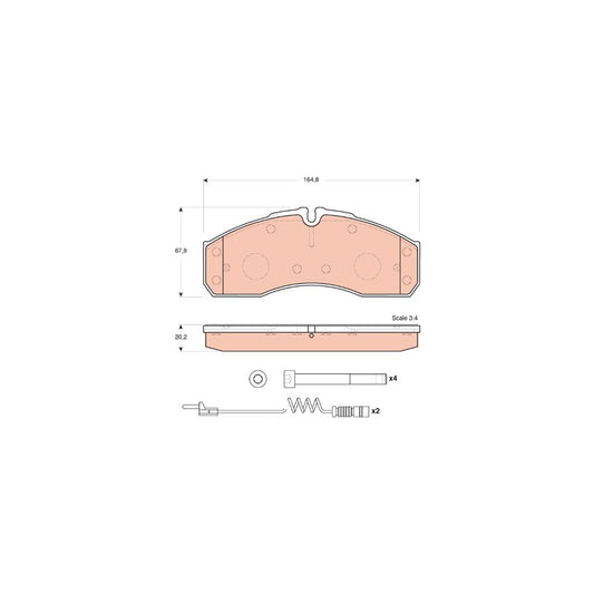 TRW Gdb1694 Brake Pad Set Incl Wear Warning Contact With Brake Caliper Screws With Accessories
