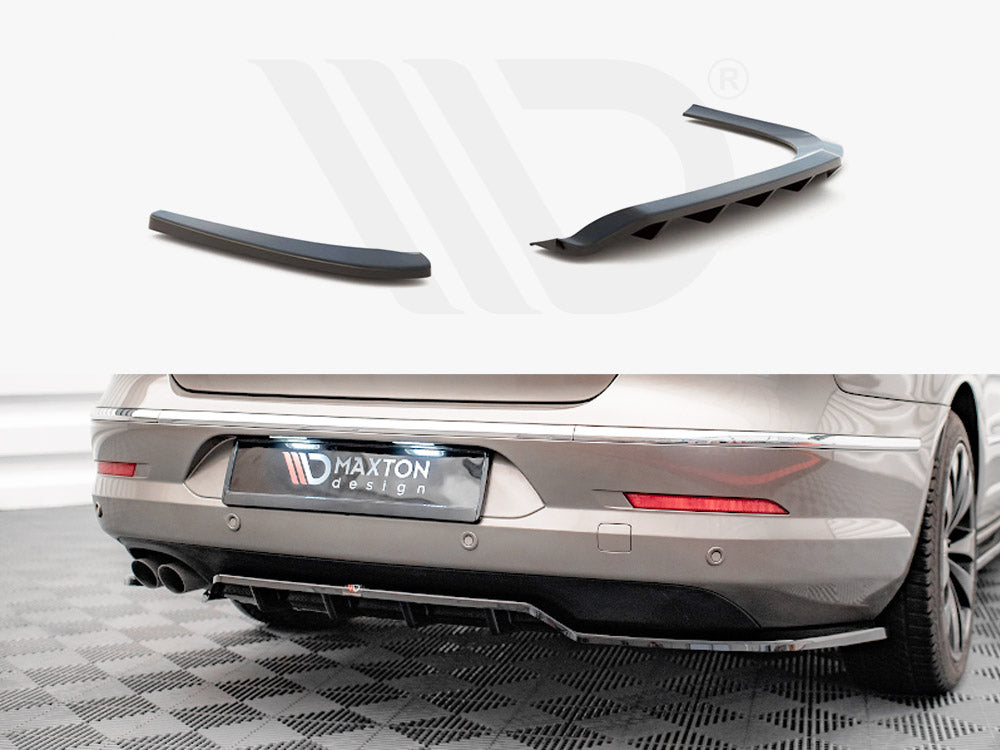 Maxton Design VW-PA-CC-RSD2T+RD1T Central Rear Splitter (vertical Bars) VW Passat CC (2008-2012) | Duco Car Parts UK Car Parts
